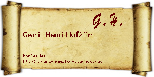 Geri Hamilkár névjegykártya